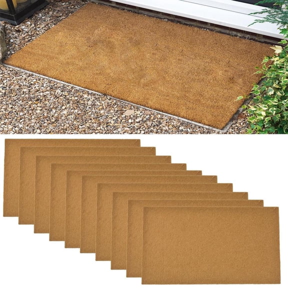 30"x 17" Blank Doormats 10 Pack, Artificial Coir for Indoor Outdoor Entry, Non-Slip TPE Backing Paintable Sublimation Blanks for Gift, Welcome Mat Crafts