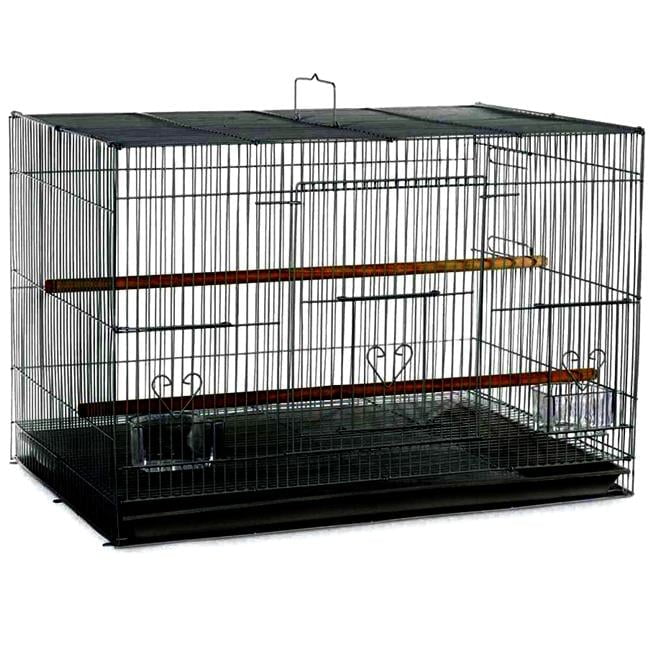 Black 30" x 18" Flight Bird Cage with Perches