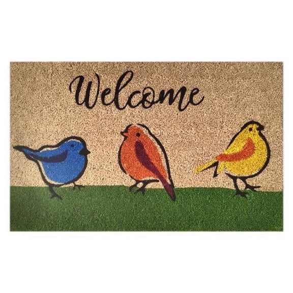 30 x 18 in. Welcome Birds Coir Door Mat, Multi Color