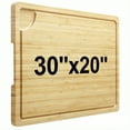 thumbnail image 1 of 30" x 20" Extra Large Bamboo Cutting Board – Reversible Butcher Block with Deep Juice Groove, 1 of 8