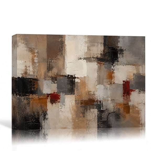 30 x 20 Inch Neutral Abstract Canvas Wall Art, Modern Decor, Ready to Hang Waterproof Stretched Canvas for Living Room Decoration, Brown
