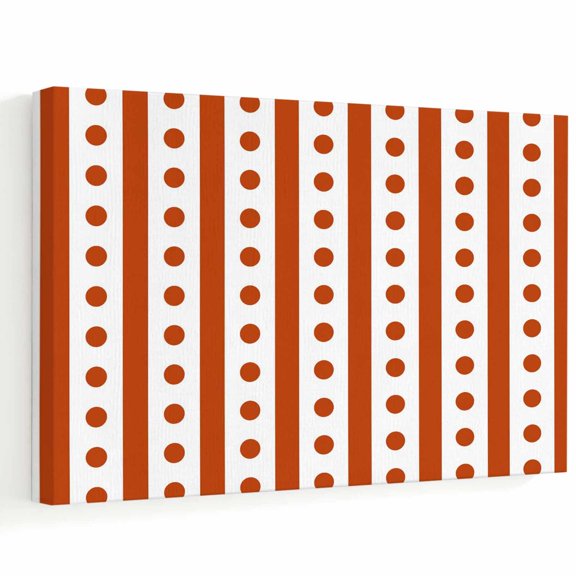 30" x 20" Red Dotted Stripes Canvas Wall Art for Living Room, Minimalist Vertical Stripes Polka Dots Band Poster Print Painting for Open Concept Living Space Decoration Wall Pictures Prepare To Hang