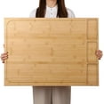 30 x 21 in Extra Large Bamboo Cutting Board and Stovetop Cover, Stove