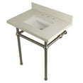 thumbnail image 1 of 30 x 22 Bathroom Vanity with Sink & Brass Feet Combo, White Quartz & Brushed Nickel - 30 x 11.25 x 22 in., 1 of 1