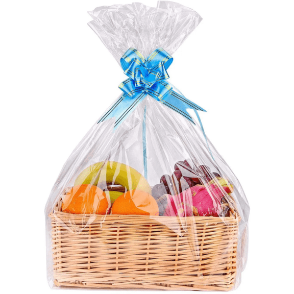30" x 24" 100 Gauge - Clear PVC Shrink Wrap Bags for Food & Gift Baskets - Wrapping Gifts & Treats - Qty 100