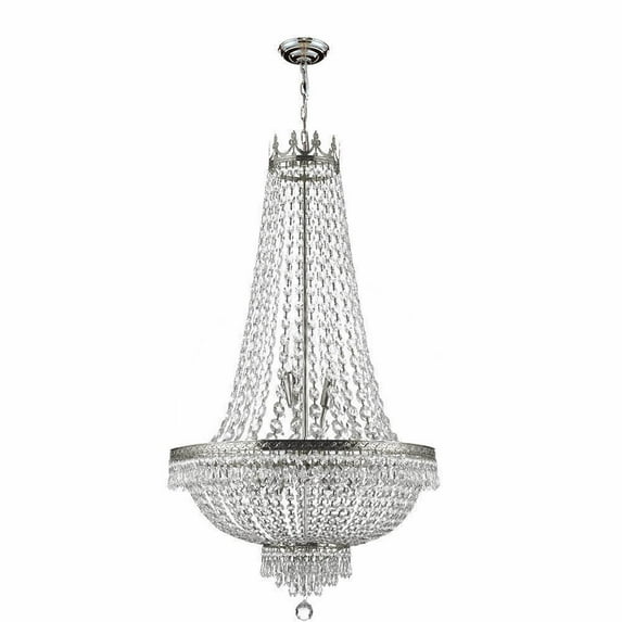 30 "x 24" LED French Empire Crystal Chandelier 9-Light Foyer Ceiling Light 110V