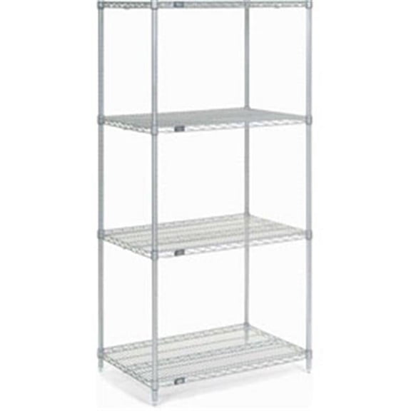 30 x 24 x 74 in. Nexel Poly-Z-Brite Wire Shelving, Clear