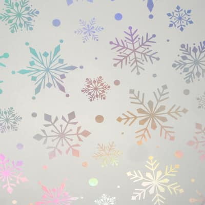 30" x 24ft. White with Iridescent Snowflake Foil Gift Wrap by Celebrate It - Holiday and Christmas Gift Wrap