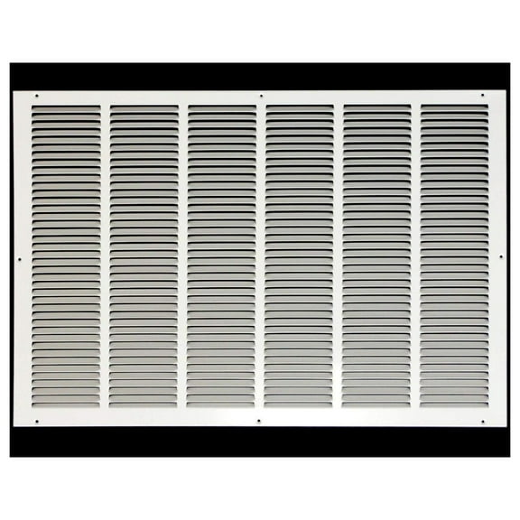 30'' x 25'' [Duct Opening] Flat Stamped Steel Return Air Grille - Sidewall and Ceiling - HVAC Vent Duct Cover - White [Outer Dimensions: 31.75''w X 26.75''h]