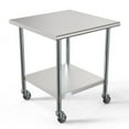 thumbnail image 1 of 30" x 30" 18-Gauge 304 Stainless Steel Commercial Work Table with Casters, CT3030-18C., 1 of 7