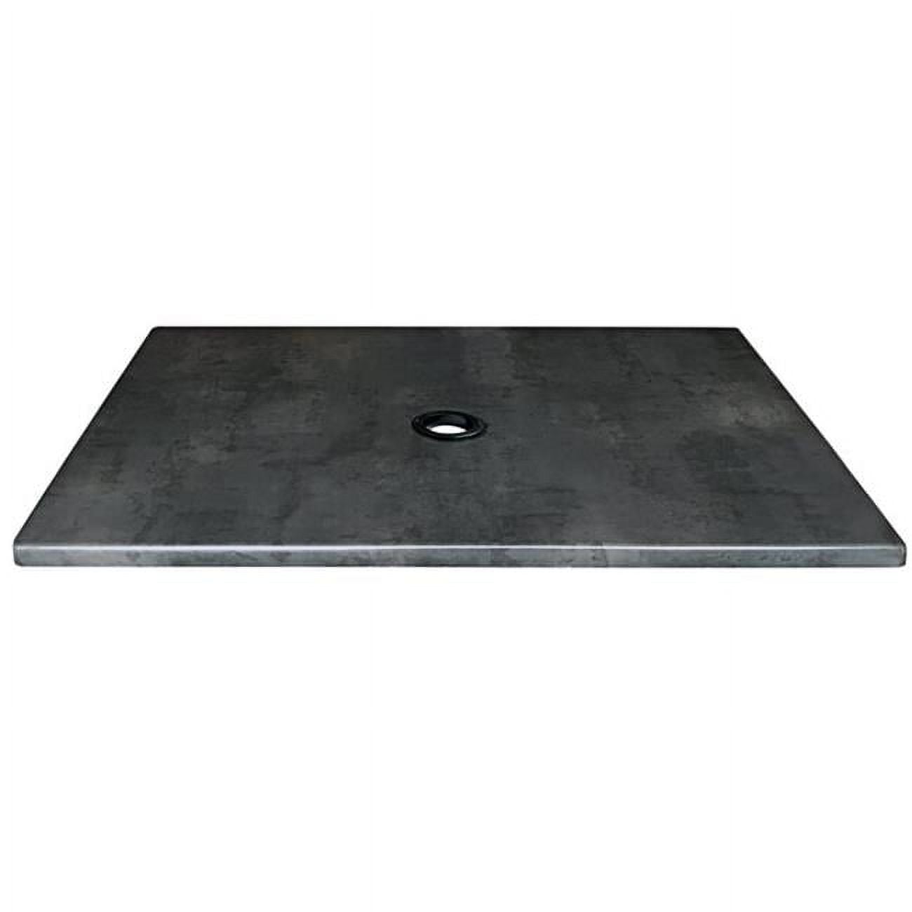 30" Square Black Steel Indoor/Outdoor Table Top with Umbrella Hole