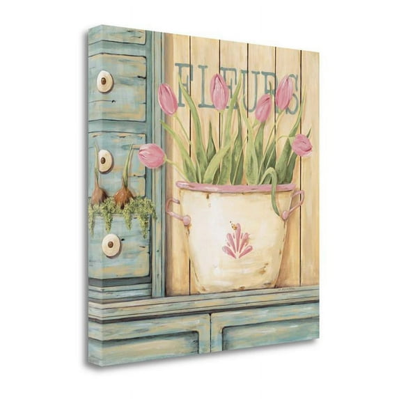 30" x 30" Fleurs By Jo Moulton - Wall Art Print on Canvas Fabric Multi-Color