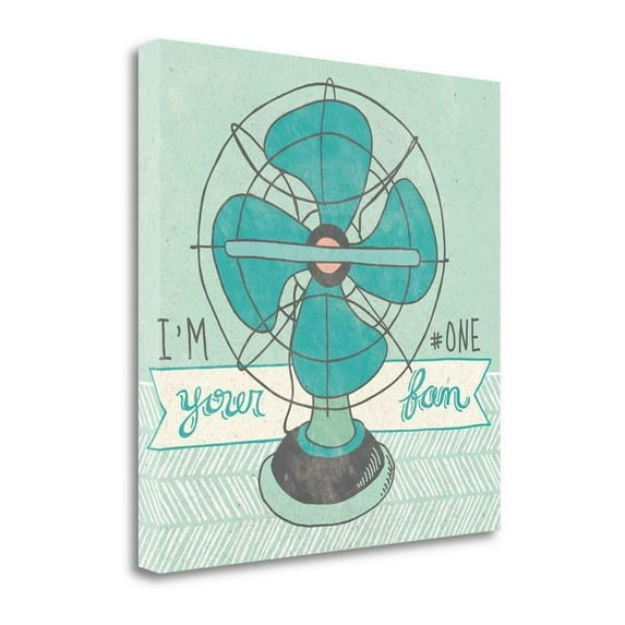 30" x 30" Retro Fan Gray By Mary Urban - Print on Canvas Fabric Multi-Color