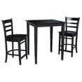 thumbnail image 1 of 30" x 30" Solid Wood Gathering Height Table in Black & 2 Emily Stools, 1 of 6