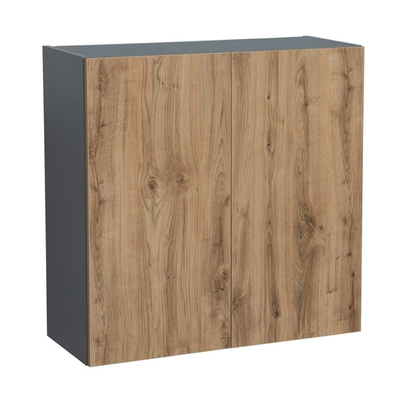 30" x 30" Wall Cabinet-Double Door-with Natural Teak door