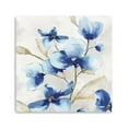 thumbnail image 1 of 30 x 30 in. Watercolor Shades of Blue Floral Canvas Wall Art, 1 of 1