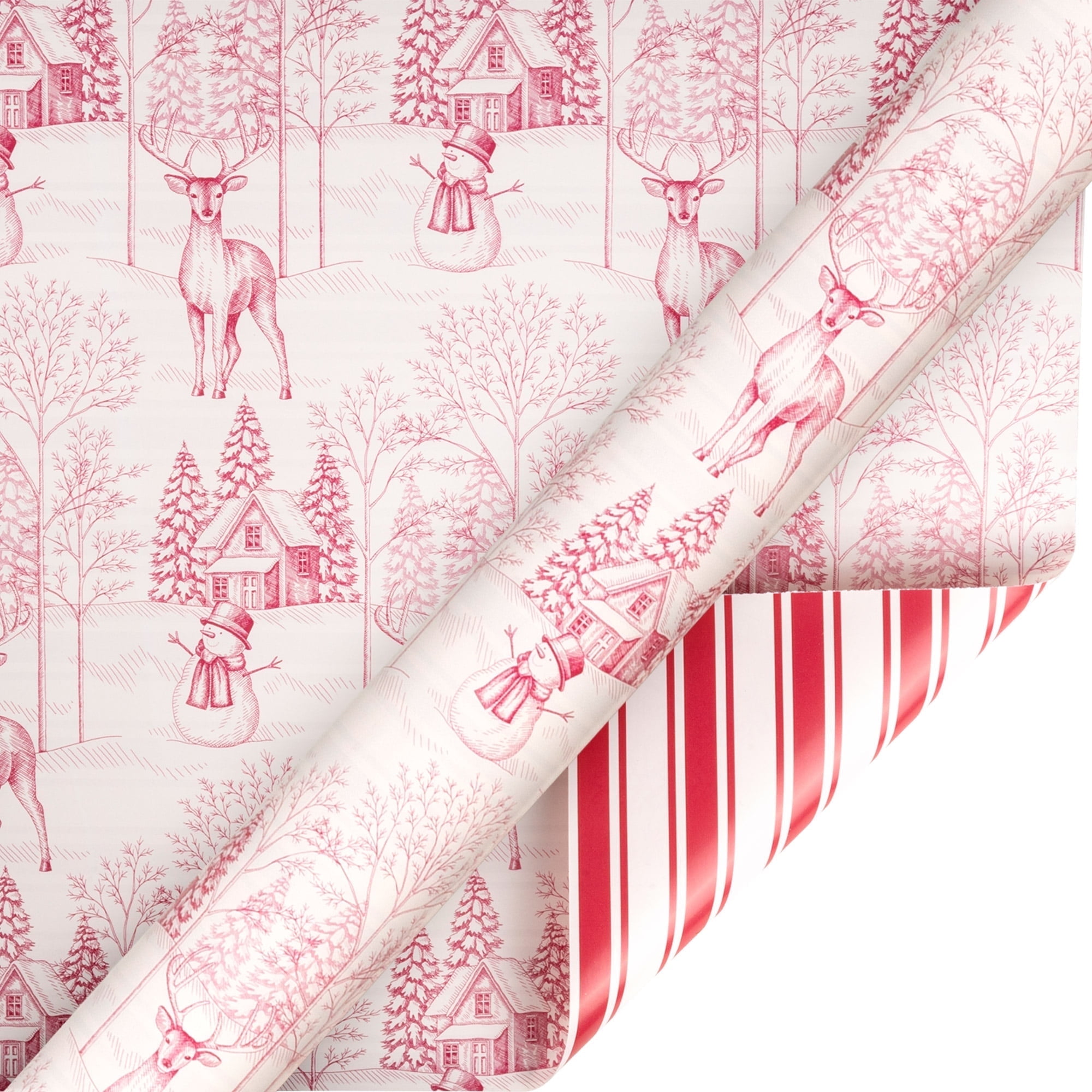 LaRibbons 30" x 33' Christmas Wrapping Paper, Jumbo Roll Gift Wrap, Pink