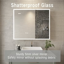 30 x 36 Inch LED Lighted Bathroom Medicine Cabinet With Mirror USB Ports Clock Room Temp Display Defog Function