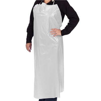 30 x 36 Raw Edge White Vinyl Apron, 12 count