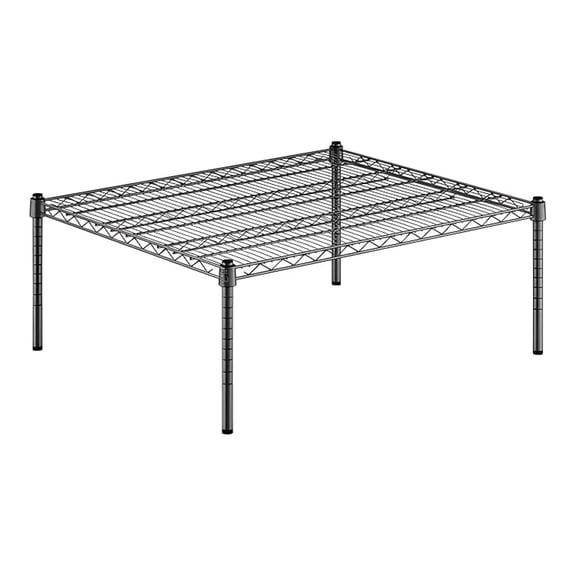 30" x 36" x 14" Black Epoxy Wire Storage Shelf, Dunnage Rack, 1 Tier Small Shelf