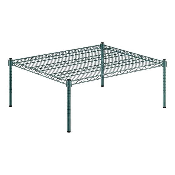 30" x 36" x 14" Green Epoxy Wire Storage Shelf, Dunnage Rack, 1 Tier Small Shelf