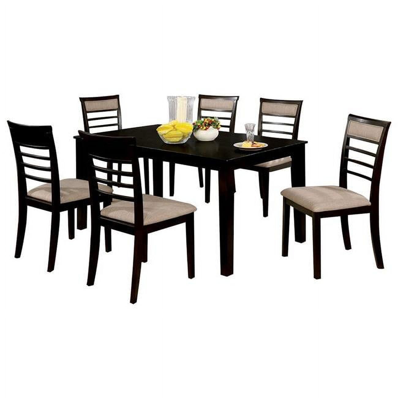 30 X 36 X 60 In Wooden Dining Table Set Espresso Brown 7 Piece 30-x-36-x-60-in-wooden-dining-table-set-espresso-brown-7-piece