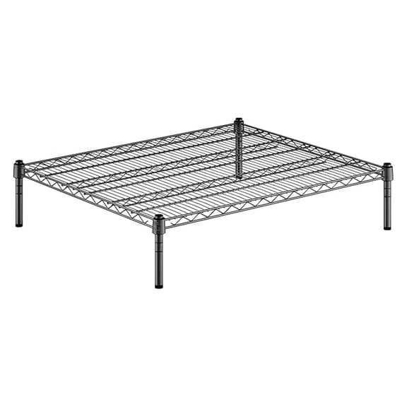 30" x 36" x 8" Black Epoxy Wire Storage Shelf, Dunnage Rack, 1 Tier Small Shelf