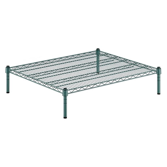 30" x 36" x 8" Green Epoxy Wire Storage Shelf, Dunnage Rack, 1 Tier Small Shelf