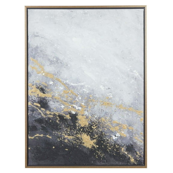 30" x 40" Abstract Geode Framed Wall Art with Gold Foil Accents, by CosmoLiving by Cosmopolitan