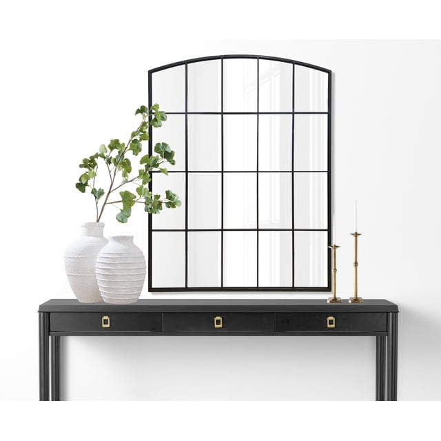 30" x 40" Black Windowpane Wall Mirror - Walmart.com