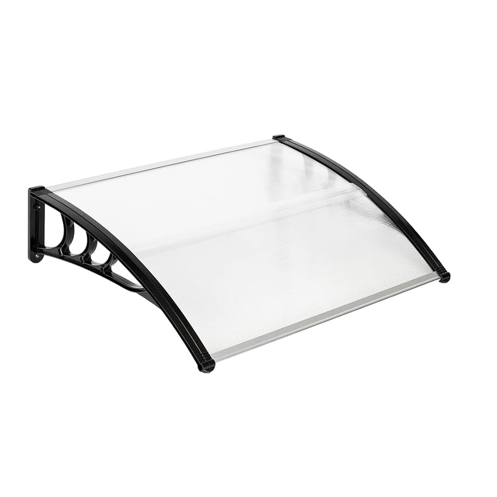 30" x 40" Window Awning Overhead, Window Awning Door Canopy, Modern Door Cover for Patio, Balcony, Deck, Backyard(Clear Board & Black Bracket)