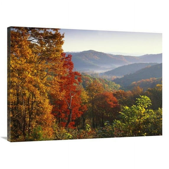 30 x 40 in. Autumn Foliage on Blue Ridge Range Near Jumping Off Rock, North Carolina Art Print - Tim Fitzharris