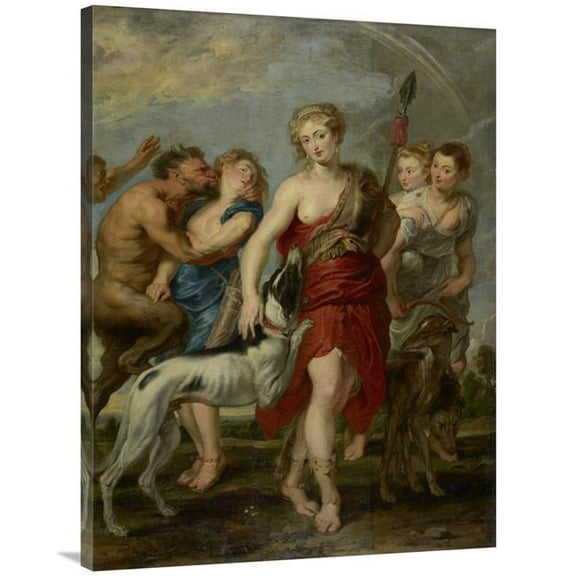 30 x 40 in. Diana & Her Nymphs on the Hunt Art Print - Workshop of Peter Paul Rubens
