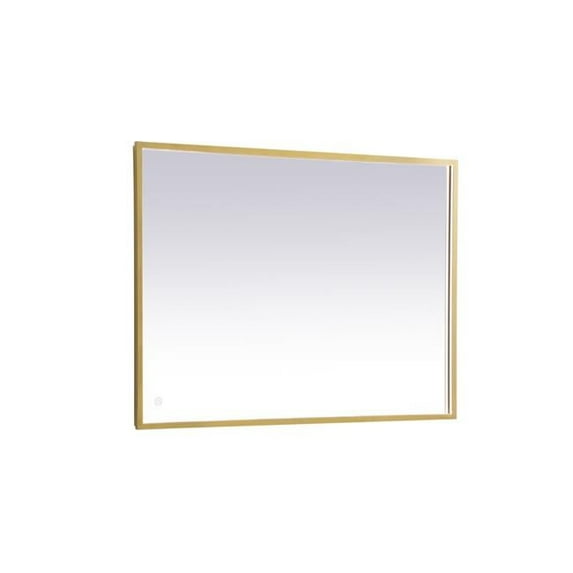 30 x 40 in. Pier 3000K, 4200K & 6400K LED Mirror with Adjustable Color Temperature in Brass