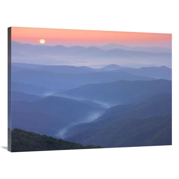 30 x 40 in. Sunset Over the Pisgah National Forest From the Blue Ridge Parkway, North Carolina Art Print - Tim Fitzharris