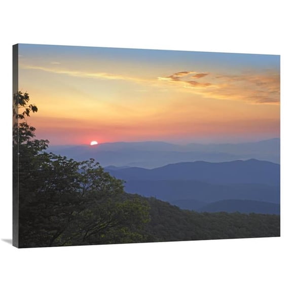30 x 40 in. Sunset Over the Pisgah National Forest From the Blue Ridge Parkway, North Carolina Art Print - Tim Fitzharris
