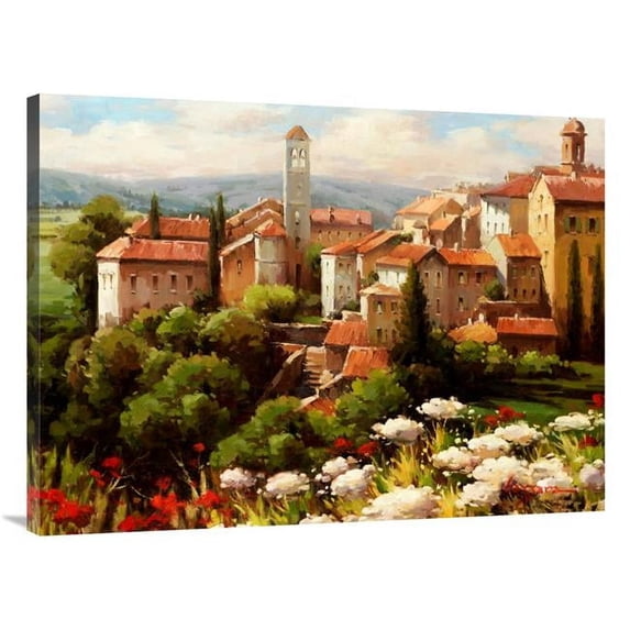 30 x 40 in. Village Bell Tower Art Print - Lazzara