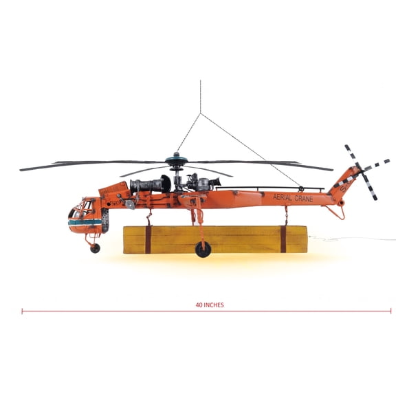 30" x 40" x 12" Aerial Crane Lifting Helicopter