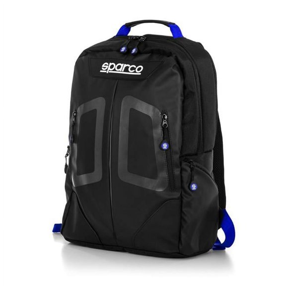 30 x 40 x 14 in. Zipper Closure Backpack Straps Logo Stage Gear Bag, Black & Blue