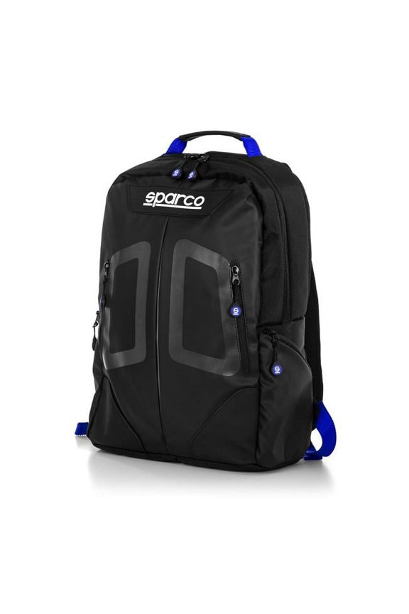 30 x 40 x 14 in. Zipper Closure Backpack Straps Logo Stage Gear Bag, Black & Blue