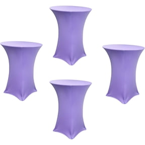 30 x 42 Inch Highboy Cocktail Stretch Spandex Table Cover (4, Lavender)