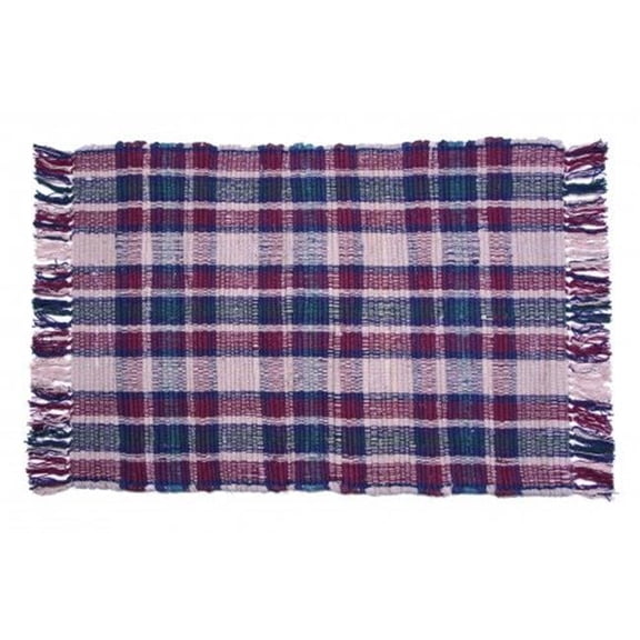 30 x 44 in. Chindi Rug, Country Check