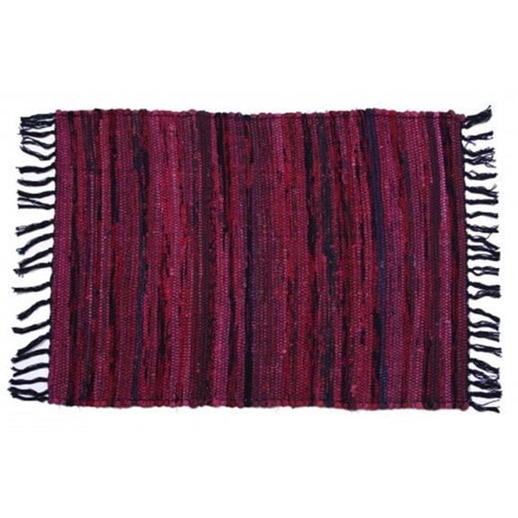 30 x 44 in. Chindi Rug, Wine
