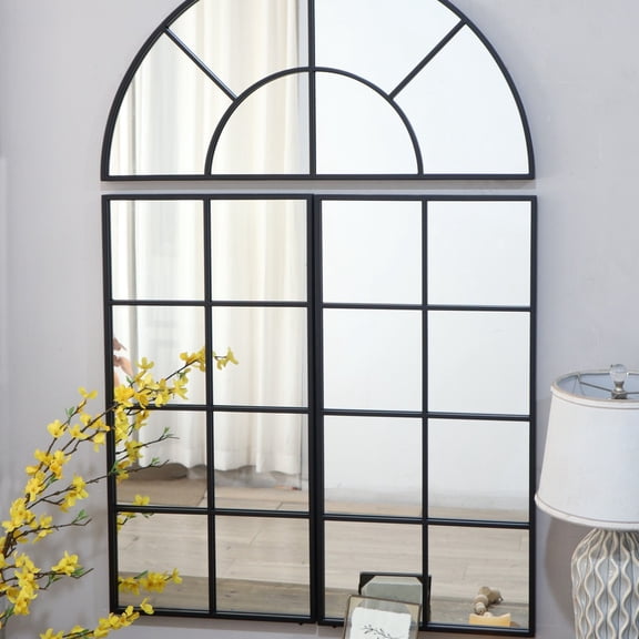 30" x 45" Large Arched Wall Mirror with Three Separate Sections