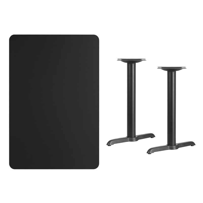30'' x 42'' Rectangular Laminate Table Top with 5'' x 22'' Table Height Bases