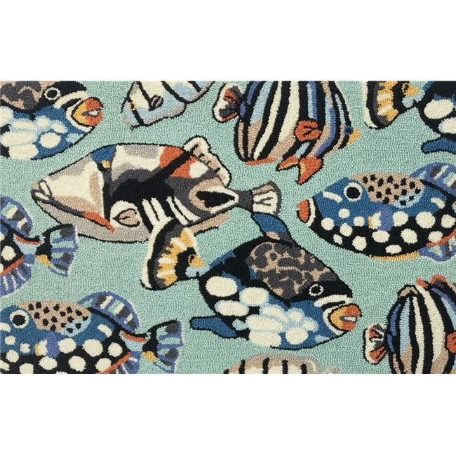 30 x 48 in. Pattern Fish Toss Rug - Aqua - Walmart.com