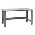 thumbnail image 1 of 30 x 48 x 30 to 36 in. Adjustable Height Roosevelt Workbenches with Stainless Steel Top, Gray, 1 of 1