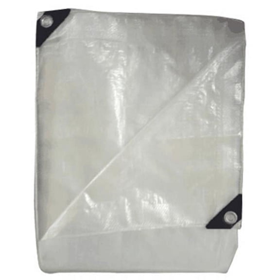 30 x 50 ft. 5.1 oz Tru-Guard 10 Mil Silver & Black Heavy Duty Ultimate Polyethylene Tarp Cover