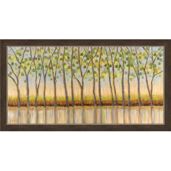 30 x 55 in. Canopy of Trees, Framed Textured Fine Art Print - Brown & Gold