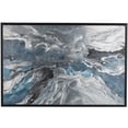 thumbnail image 1 of 30" x 59" Abstract Framed Wall Art with Silver Foil Accents and Black Frame, by DecMode, 1 of 9